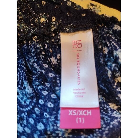 NOBO No Boundaries open leg floral swim cover up pants XS Size 1 blue beach - Picture 5 of 6